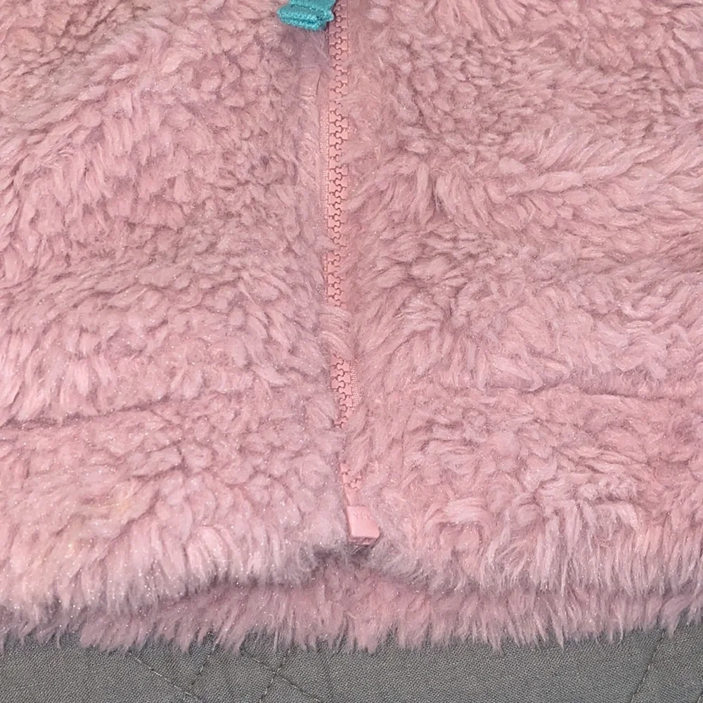 Girls Mini Boden furry hoodie vest sz 5 6 Light Purple Lilac Fuzzy Sleeveless - Picture 4 of 7